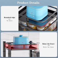 Carrello da cucina in acciaio Garvee 5 in 1, carrello girevole per frutta e verdura con 4 ruote per soggiorno e cucina, design mobile multistrato