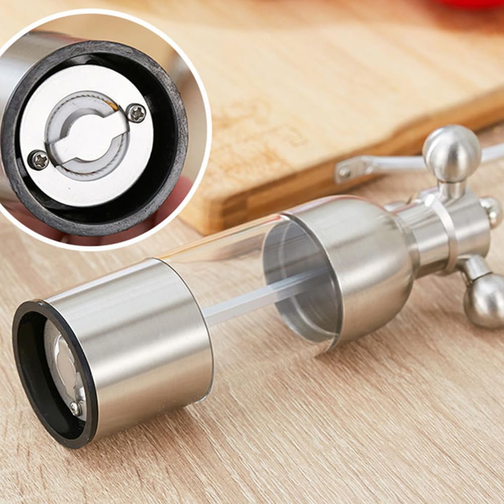 Set macina sale e macina pepe Garvee, acciaio inossidabile, ricaricabile, regolabile, per casa e cucina, macina spezie compatto