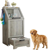 Garvee Mobiletto Per Alimentazione Cani Con Doppio Scomparto, Design Compatto In Legno Resistente, Casa E Giardino, Dimensioni Ottimali, Colore Naturale - White