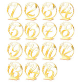 Garvee Acrilico Tischnummern Schilder - Numeri Esagonali Trasparenti - Design Specchio Dorato - Materiale Acrilico Durevole - Decorazione Elegante per Ricevimenti - Oro