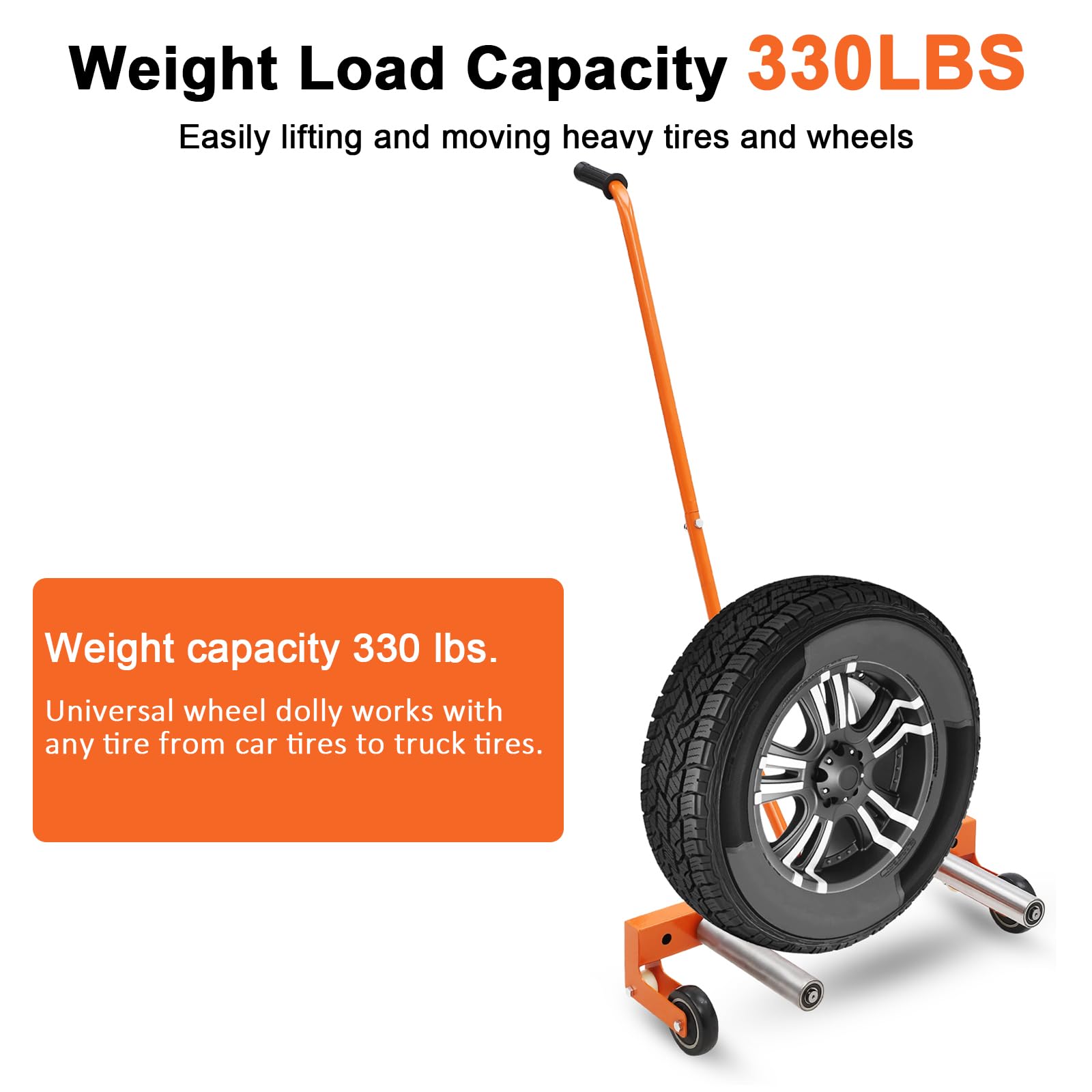 Carrello porta-pneumatici regolabile per impieghi gravosi Garvee, capacità di carico di 450 libbre, in acciaio resistente alla corrosione, per auto, camion, ATV e officina