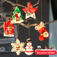 GARVEE 6 pezzi di ornamenti natalizi da appendere, luci a LED, fiocco di neve, pentagramma, decorazione per albero di Natale, forniture per feste di Capodanno e Natale
