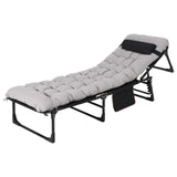 Garvee Letto da Campo per Adulti Letto Pieghevole Portatile Doppio Strato Oxford Telaio in Metallo 181 kg Materasso Rimovibile Campeggio Ufficio - Grey 200Cm