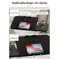 Tavolo da assistenza Garvee con ruote, tavolo da letto regolabile in altezza, piano inclinabile, protezione dei bordi per letto d'ospedale, letto per allattamento, tavolo per laptop, nero, 60-95 cm