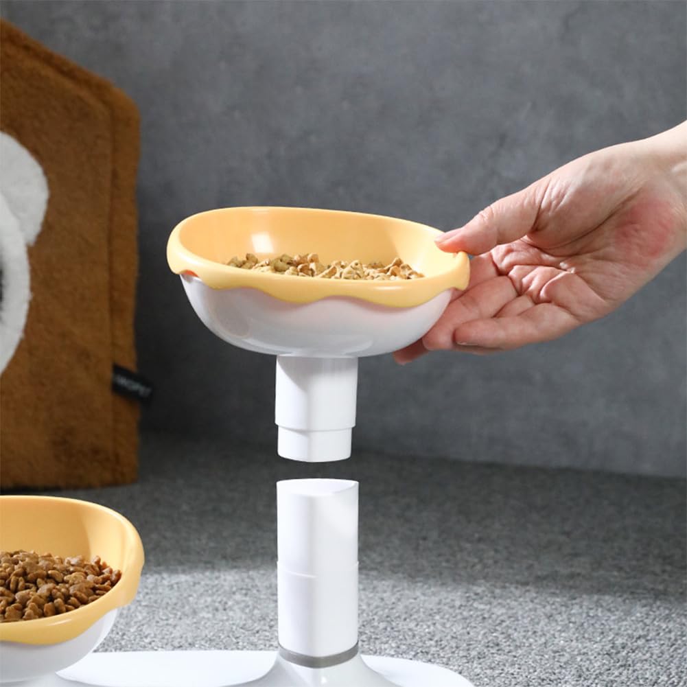 Garvee Ciotola Per Gatti Regolabile Altezza Sollevata Antiscivolo Set Cibo Acqua Interni Plastica Resistente Design Ergonomico