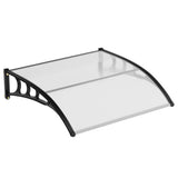 Garvee Vordach Haustür 120x80 cm Policarbonato Trasparente Anticorrosione Alluminio Protezione Esterni Grigio - Trasparente