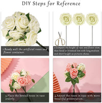 Rose artificiali Garvee, set da 25 pezzi, fiori di schiuma, rosa, per decorazioni fai da te, colori vivaci, resistenti, versatili