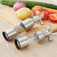 Set macina sale e macina pepe Garvee, acciaio inossidabile, ricaricabile, regolabile, per casa e cucina, macina spezie compatto