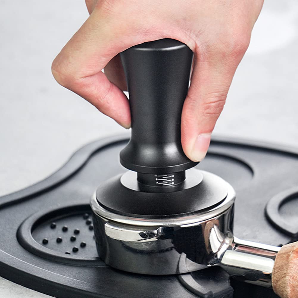 Garvee Coffee Tamper 58mm Stainless Steel Pressa Caffè with Aluminum Alloy Handle for Home and Bar, Ergonomic Design, Durable Silver