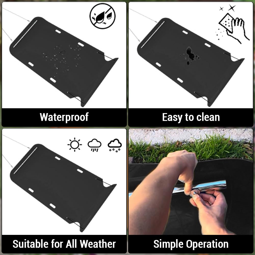 Garvee Slitta Traino Prato Heavy Duty 47x110" HDPE 2500 libbre - Cinghia Maniglie per Agricoltura | Regalo Festa del Papà Nero