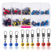Garvee Kit Accessori Pesca Polivalenti - Emerillons, Perle, Clips - Metallo Elettrolitico Resistente Corrosione - Acqua Dolce e Salata - 100 Pezzi Trasparente