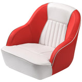 Garvee 56x55x49.5 cm Sedile Avvolgente Pilota per Barca – Ecopelle Nautica con Spessa Imbottitura – Comodo e Robusto per Pesca e Motoscafi - Cuciture bianche e rosse