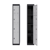 Garvee Armadio Metallico 183 cm con 4 Porte, Acciaio Rinforzato, Ripiani Resistenti 32 kg, Verniciatura Antiruggine per Ufficio e Palestra, Montaggio Senza Attrezzi, Colore Grigio