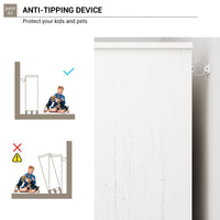 Cassettiera Garvee Farmhouse a 6 cassetti, in legno bianco, robusta, con ampio spazio di archiviazione per camera da letto, soggiorno, corridoio, 47,2x15,8x32 pollici