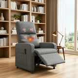 Garvee Poltrona Relax Elettrica con Massaggio e Riscaldamento, Schienale e Poggiapiedi Regolabili, Telaio in Acciaio, Design Compatto per Soggiorno e Ufficio, Imbottitura Confortevole, Nero - Grigio
