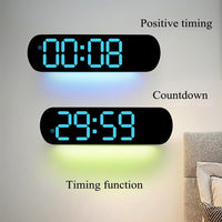 Orologio da parete digitale a LED Garvee da 35 cm, ampio display, regolazione della luminosità a 9 livelli, temperatura, funzione di memoria, blu, per cucina e ufficio