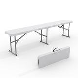 Panca pieghevole portatile Garvee da 6 piedi in plastica HDPE resistente alle intemperie, stabile e pieghevole con maniglia per picnic all'aperto, campeggio e sport