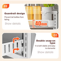 Garvee Organizer per porta in metallo regolabile a 6 livelli, salvaspazio, robusto, regolazione flessibile dell'altezza, cucina e stoccaggio, metallo, nero