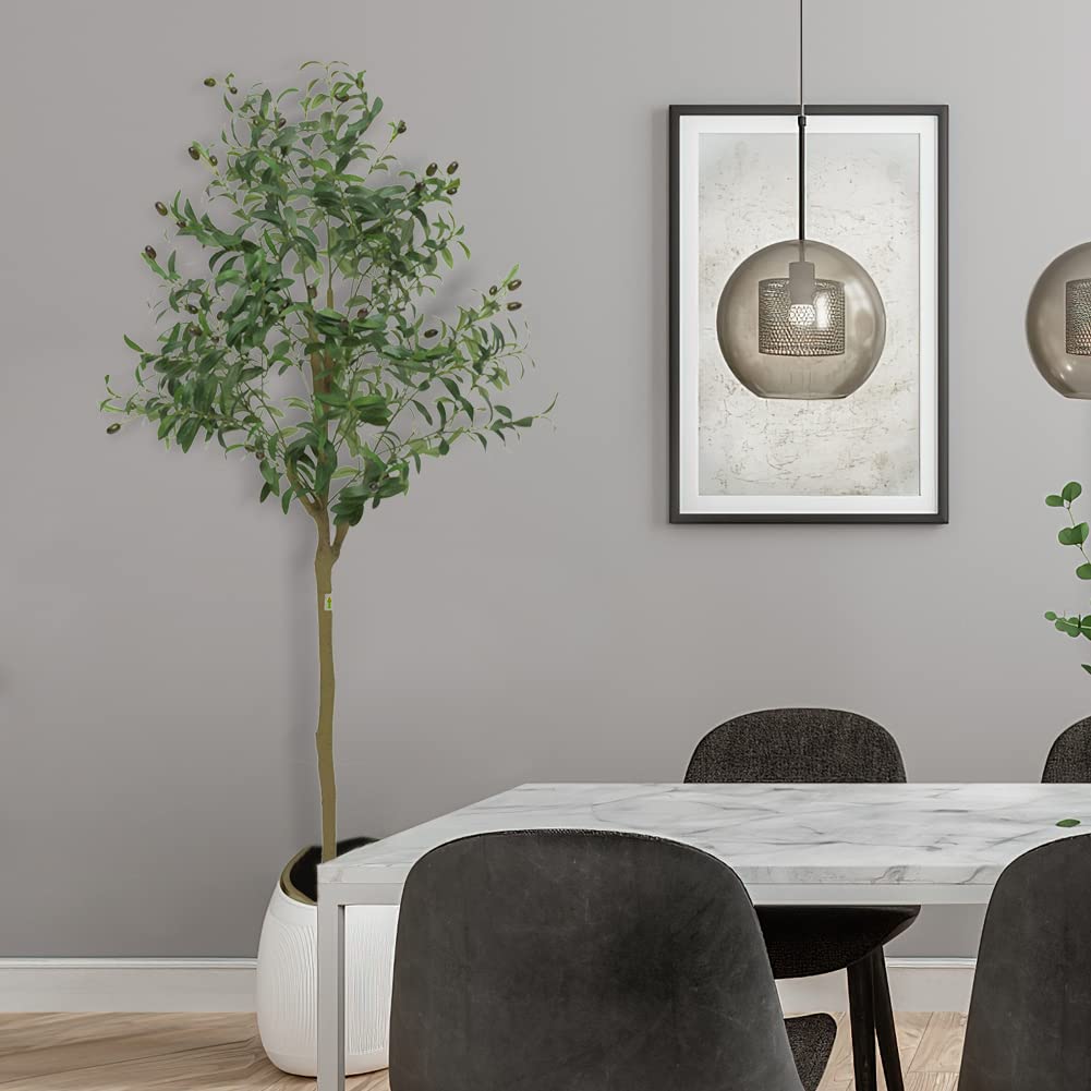 Albero di ulivo artificiale Garvee da 5 piedi con foglie e frutti realistici per soggiorno, camera da letto, ufficio, 150 cm, verde