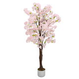 Garvee Albero di Ciliegio Artificiale 120-180 cm Rosa, Rami Flessibili, In Vaso Decorativo Per Casa, Ufficio, Matrimoni