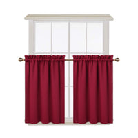 Tende oscuranti Garvee, 2 pezzi, per finestre, soggiorno, cucina, camera da letto, termoisolanti, rosse, 26 x 30 pollici