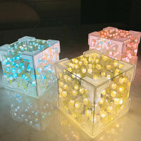 Lampada da notte Garvee Tulipanowa fai da te con motivo floreale quadrato, lampada da tavolo, luce da specchio, regalo per donne, ragazze e amiche