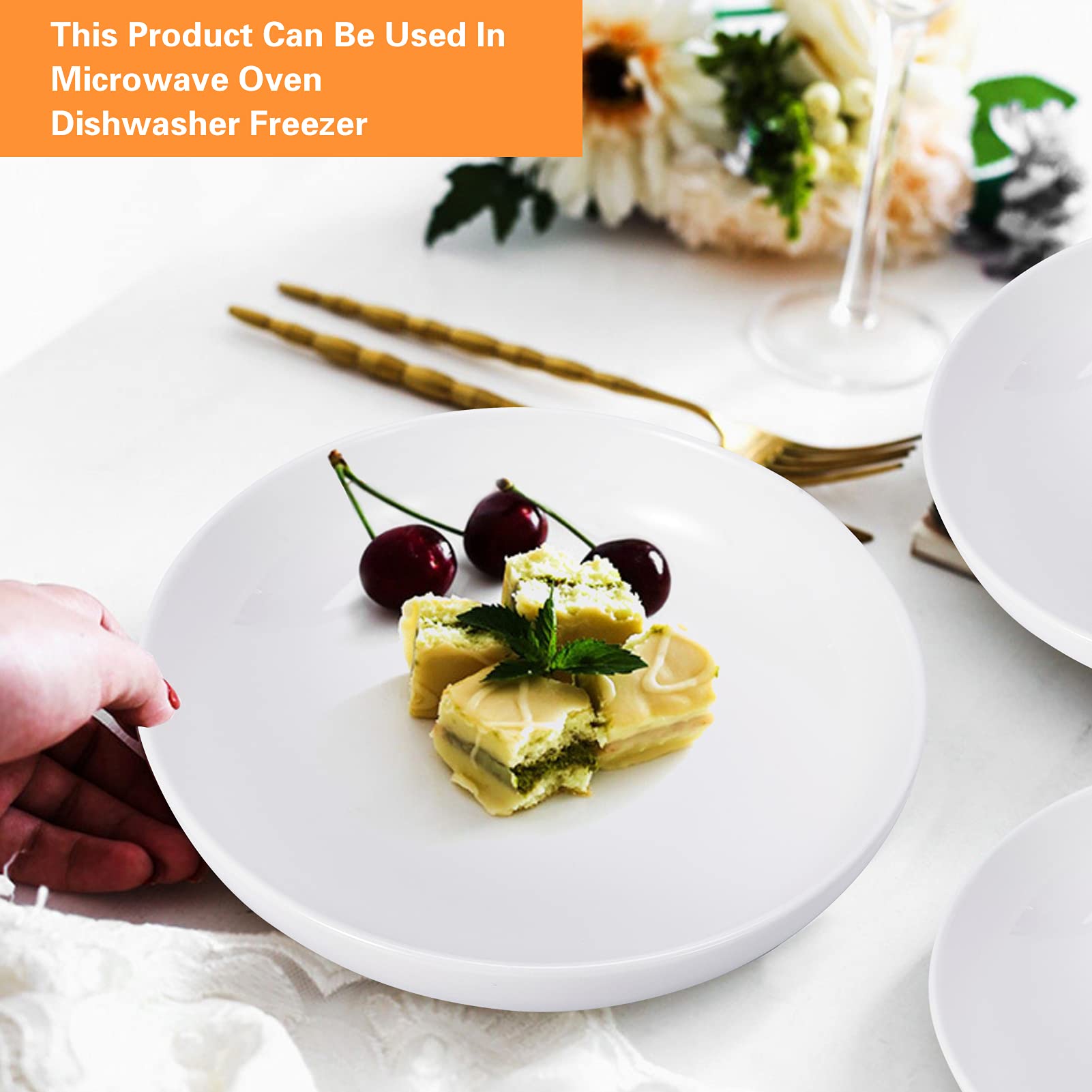 Set di ciotole per pasta Garvee, 6 pezzi, porcellana di alta qualità, adatte al microonde e alla lavastoviglie, 8 pollici, bianco e nero, per pasti in famiglia