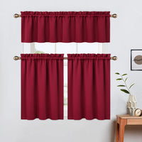 Tende oscuranti natalizie Garvee, corte 24 pollici, oscuranti, rosso vino, per finestre piccole, bagno, cucina, camera da letto