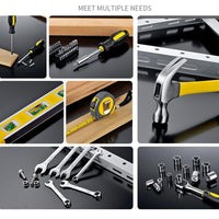 Set Utensili Manuali 108 Pezzi per Festa del Papà: Chiavi a Bussola, Cacciaviti in Acciaio Robusto con Custodia Trasporto