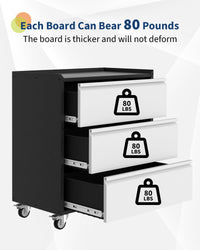 Armadio portautensili mobile in metallo Garvee con 3 cassetti, chiudibile a chiave, robusto, per garage e magazzino, mobile, grigio