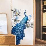 Adesivi murali Garvee con motivo a fiori di pavone, adesivi decorativi autoadesivi e rimovibili, 40 x 90 cm, colori vivaci, PVC resistente