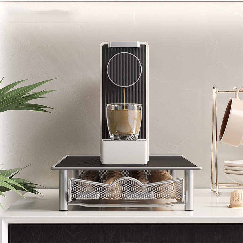 Cassetto portaoggetti Garvee per 40 capsule di caffè, robusto portacapsule con design scorrevole, 40,5x22x5,7 cm, antracite, per cucina e postazione caffè