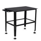 Tavolo da saldatura Garvee 91.44x60.96 cm con capacità di carico di 680.4 kg, fori di montaggio da 1.59 cm 16 mm, robusto telaio in acciaio per ufficio e garage, versatile, stabile - Nero
