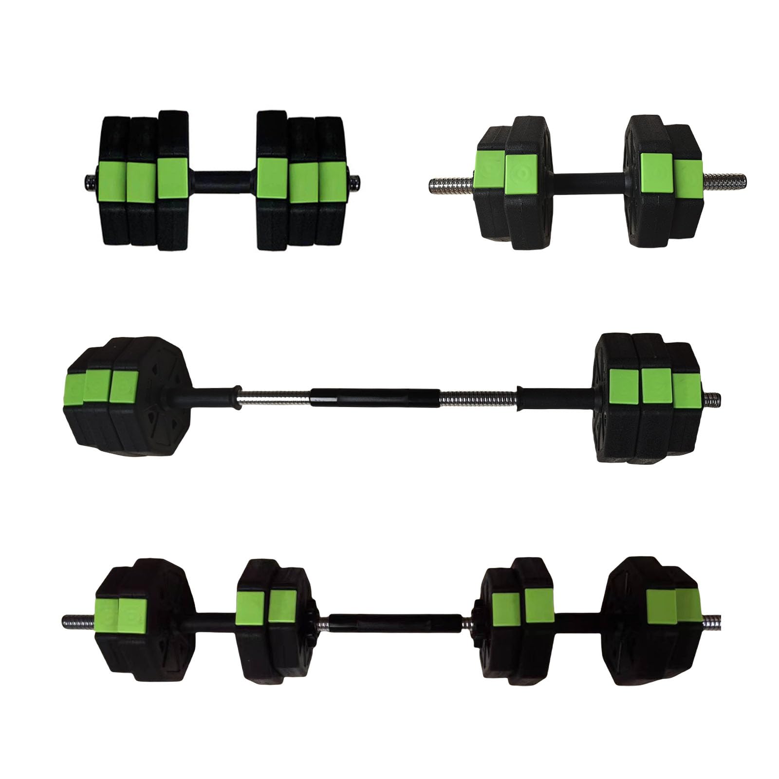 Garvee Set di manubri regolabili da 30 libbre/44 libbre 2 in 1 Kettlebell e bilanciere per tutto in una casa, nero