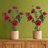 Albero di peonia artificiale Garvee da 28 pollici, realistico, durevole, in plastica e seta, facile da pulire, decorazione per interni ed esterni, verde - verde