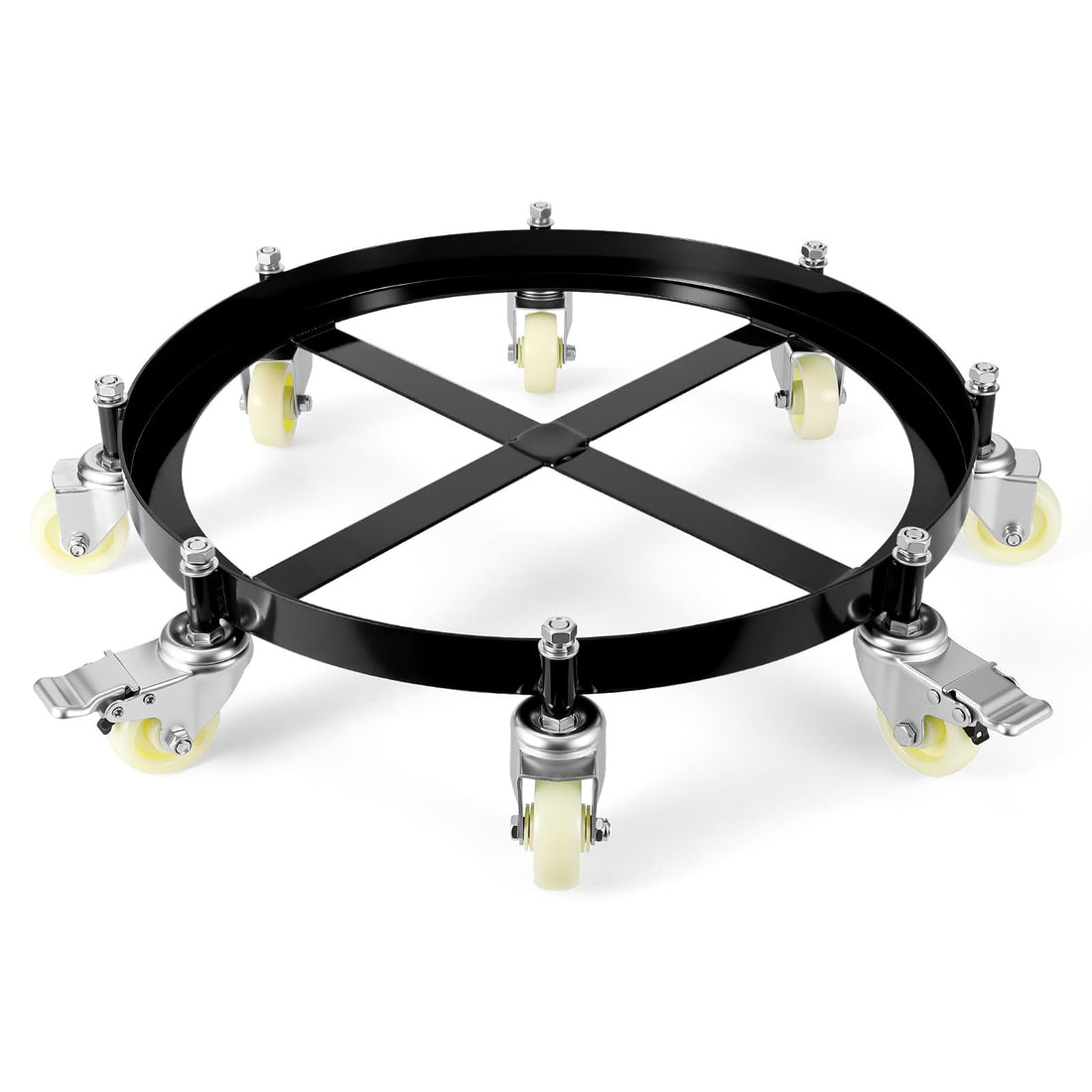 Carrello per Fusti Acciaio Garvee 55 Galloni 2000 lb - Ideale per Festa del Papà, Uso Industriale con Ruote Girevoli e Rinforzi Zincati