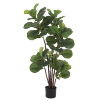 Albero artificiale Garvee Ficus Lyrata da 4 piedi con 72 foglie e robusto vaso in cemento per casa e ufficio, facile da pulire, verde scuro
