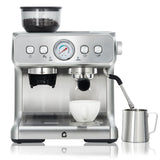 Garvee Macchina Da Caffè Espresso Con Macinacaffè A Cono, Acciaio Inox, Casa E Ufficio, Regolazione Temperatura E Quantità, Vapore E Acqua Calda