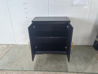 Credenza Garvee con 2 ante in rattan per soggiorno e sala da pranzo, ampio spazio di archiviazione, robusta, versatile, sicura, MDF, colore naturale