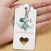 Portachiavi Garvee 48 a forma di angelo custode con sacchetto in organza, pendenti con perle rosa per matrimoni, battesimi, Natale, compleanni