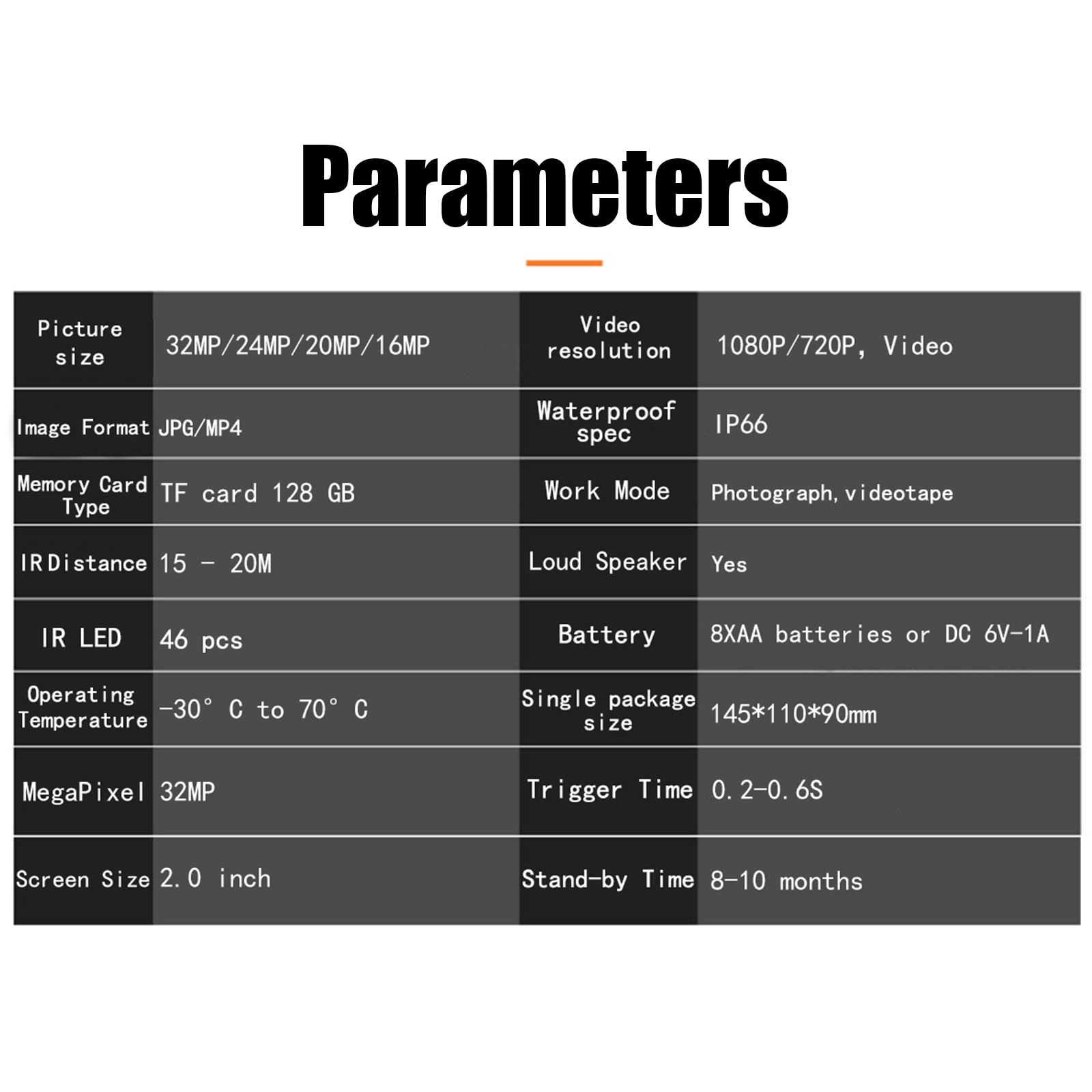 Garvee Wildlife Camera 32MP 1080P WiFi IP66 Impermeabile Wildlife Camera per Caccia all'aperto Visione Notturna Nero