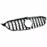 Garvee Griglia Anteriore Sportiva Per Mercedes Classe C W205/C205 2013-2018, ABS Nero Lucido, Design GT GTR, Accessorio Tuning