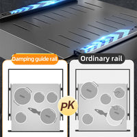 Organizzatore estensibile per mobili da cucina Garvee in acciaio al carbonio, largo 25 cm, per cucina e bagno, silenzioso, autoadesivo, capacità di carico di 55 libbre
