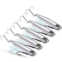 Garvee set di 5 esche da pesca 3D con occhi a 360°, riflettenti, 2 ami, 30 g per acqua dolce e salata, realistiche, resistenti, versatili