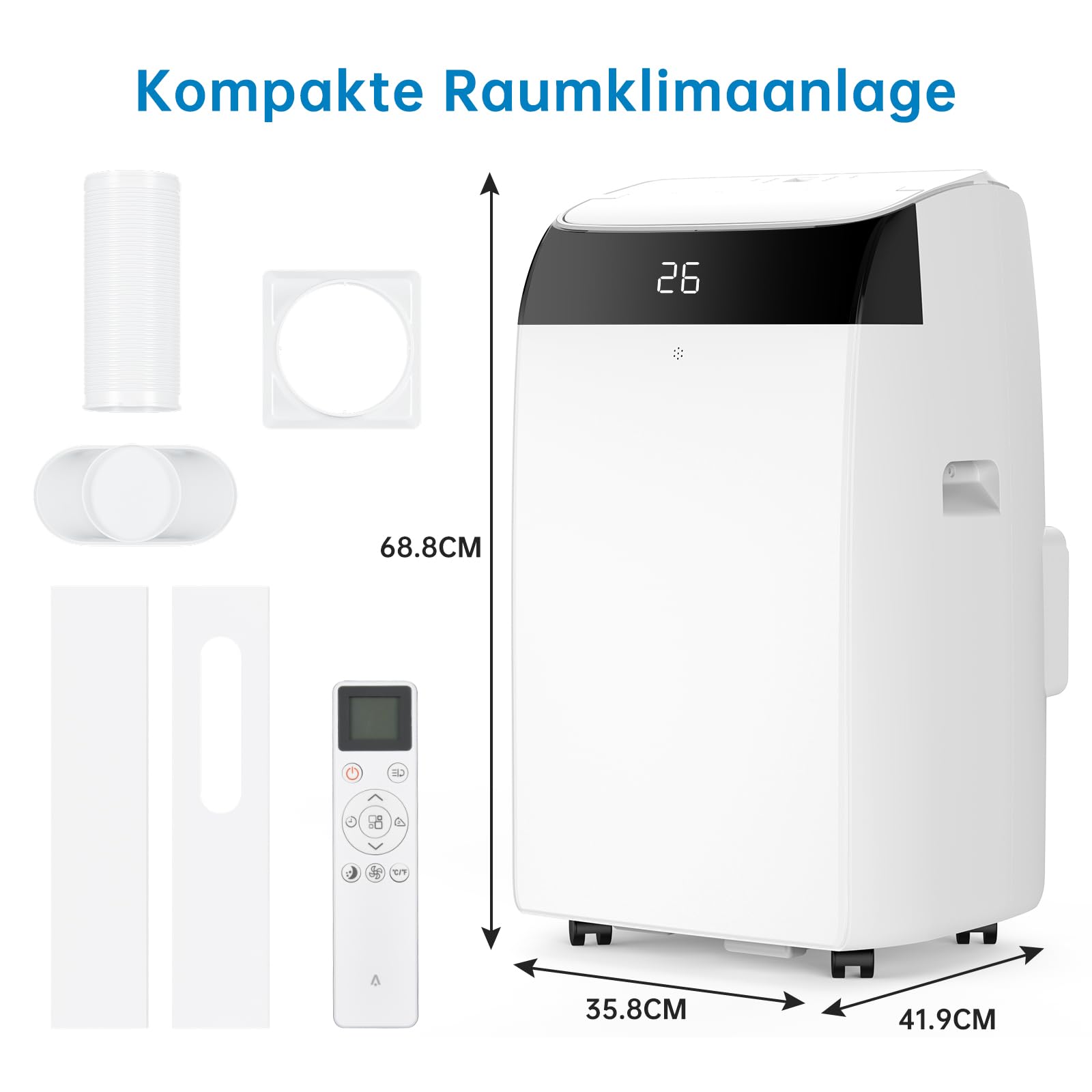 Condizionatore d'aria GARVEE 12000 BTU, efficiente dal punto di vista energetico, silenzioso, compatto e robusto, per soggiorno, ufficio