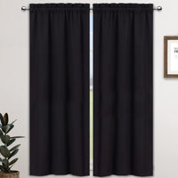 Garvee Cortina Opaca Tenda oscurante per cucina e camera da letto, insonorizzata, in poliestere, a risparmio energetico, nera, 66x114 cm, 2 pezzi, stile bistrot