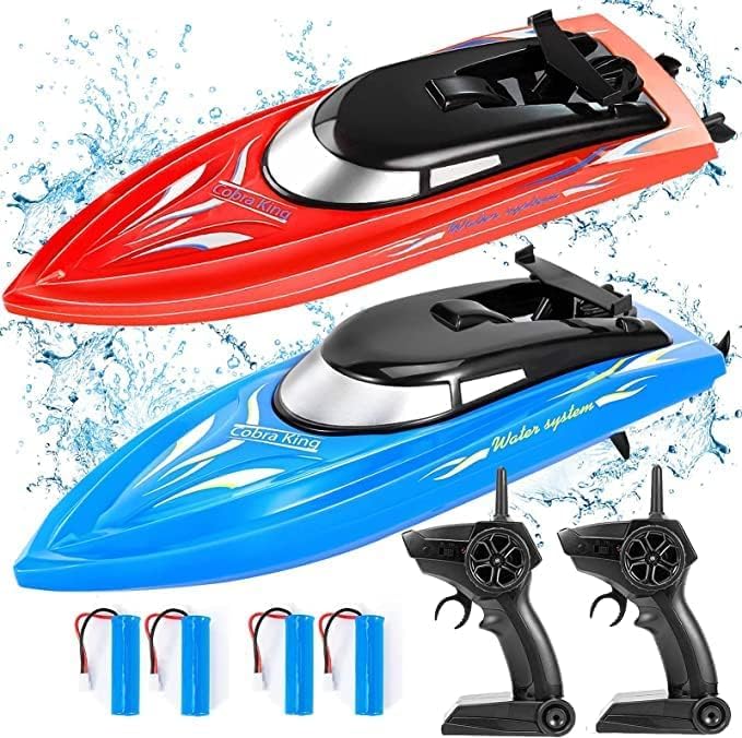 Garvee 2PACK RC Boat Veloce 10 km/h Plastica ABS Per Piscine e Laghi 4 Batterie 2.4G Telecomando