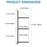 Garvee Set di 4 staffe per mensole per container, 3 livelli, acciaio verniciato a polvere, 22"x60", nero, elevata capacità di carico