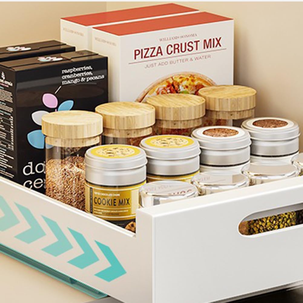 Garvee Organizer per mobili da cucina in acciaio al carbonio, inserto per cassetto estensibile per cucina e bagno, salvaspazio, robusto cestino estraibile