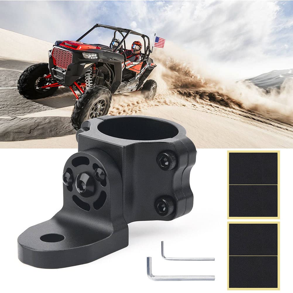 Supporto per bandiera Garvee UTV regolabile a 360° per stabilizzatori UTV da 1,75-2 pollici, montaggio a pavimento in alluminio nero